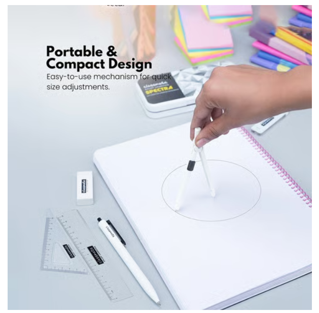 Classmate Spectra Mathematical Geometry Box (Grey, Black)