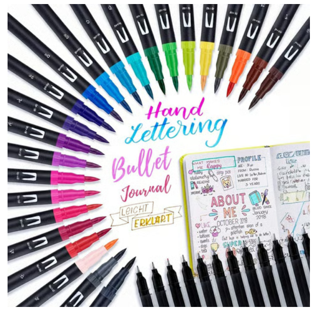 Wynhard Dual Tip Brush & Sketch Pens (24 Piece Multicolour)