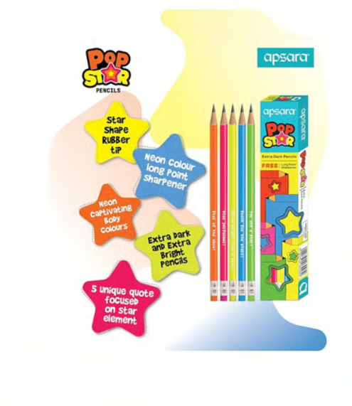 Apsara Popstar Extra Dark Pencils 11 Piece