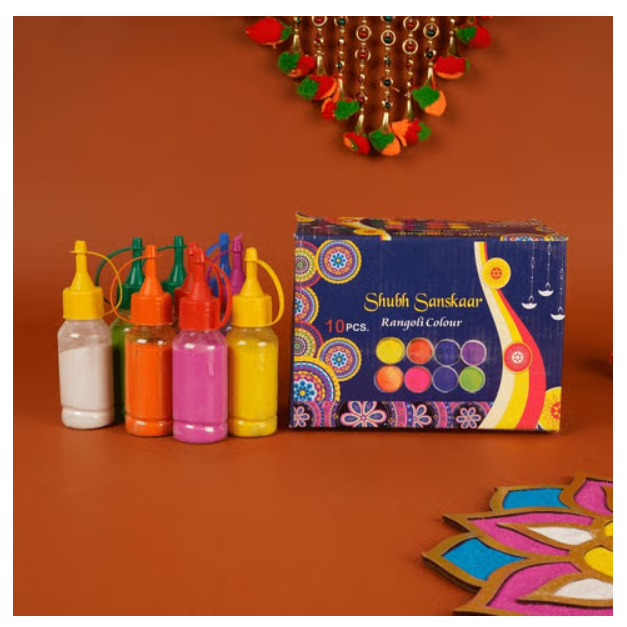 Rangoli Colors Bottle - Shubh Sanskaar 10 Piece