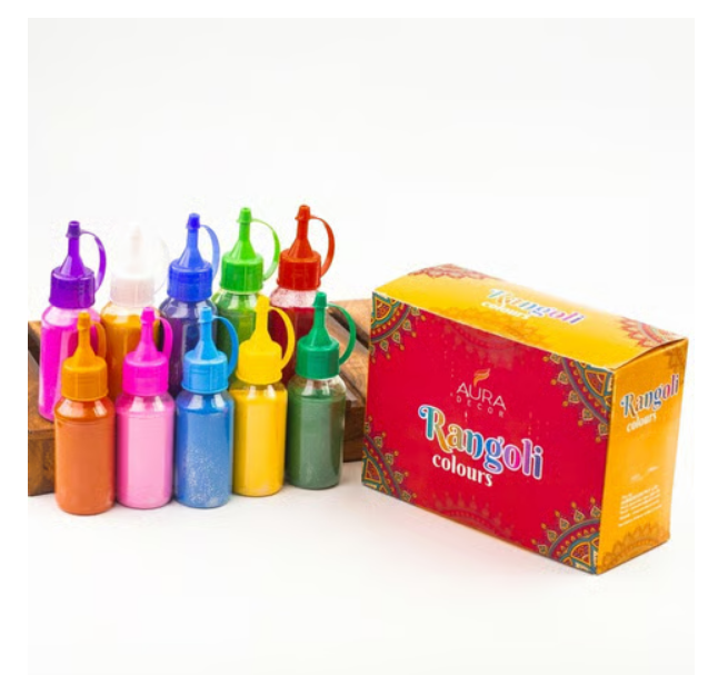 Rangoli Colors Bottle Set - Auradecor 10 Piece