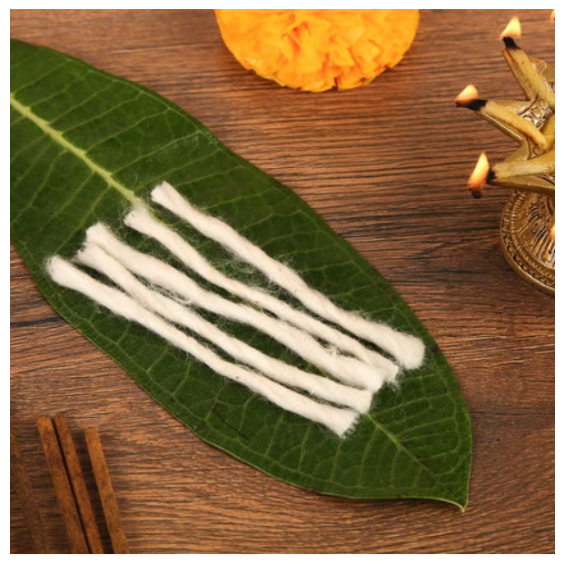 Cotton Long Diya Batti by Sohum 100 Piece