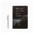 Papboo Motivational Work Single Line Notebook Black (A5, 120, Black)
