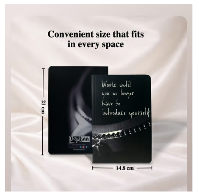 Papboo Motivational Work Single Line Notebook Black (A5, 120, Black)