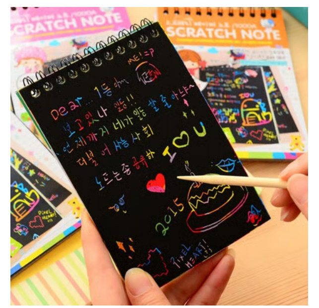 Scratch Notepad With Scratch Pencil (Black)