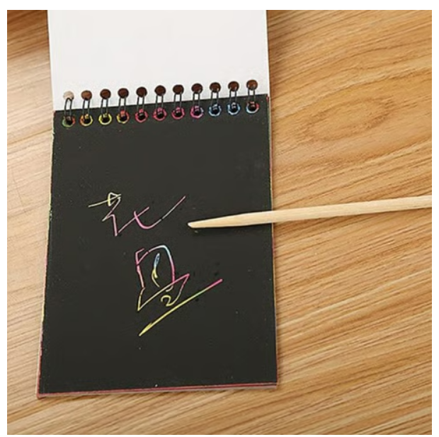 Scratch Notepad With Scratch Pencil (Black)