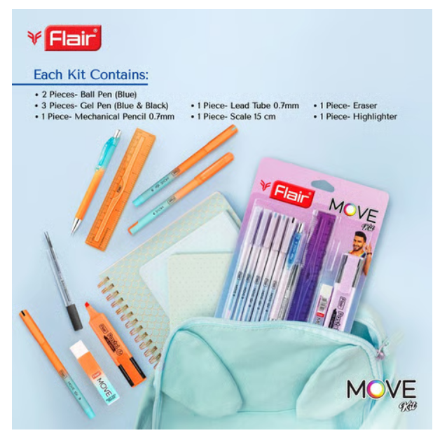 Flair Move Stationery Kit (Multicolour)