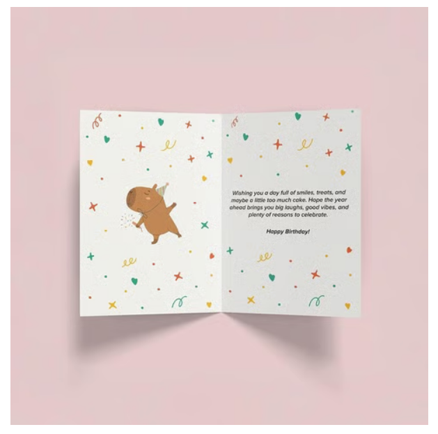 Mad Over Print Birthday Greeting Card