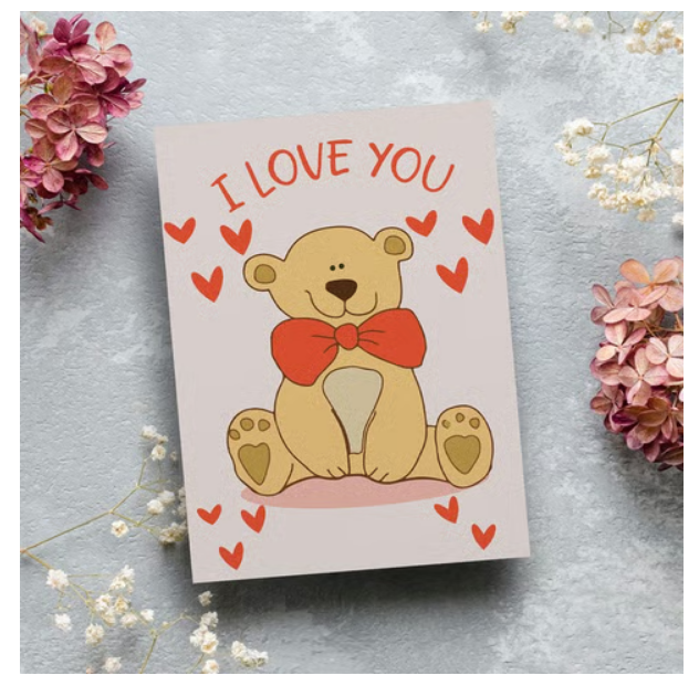 Mad Over Print 'I Love You' Greeting Card