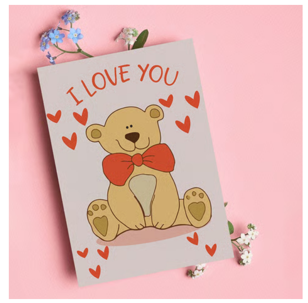 Mad Over Print 'I Love You' Greeting Card