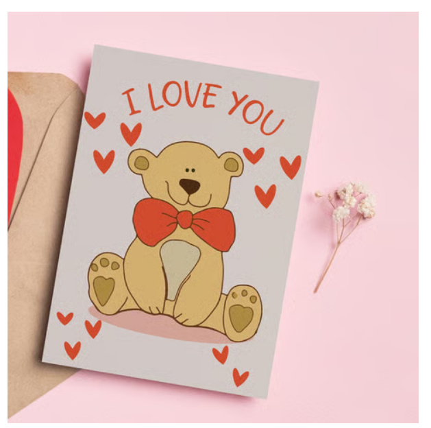 Mad Over Print 'I Love You' Greeting Card