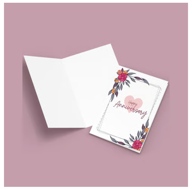 Mad Over Print Floral Anniversary Greeting Card