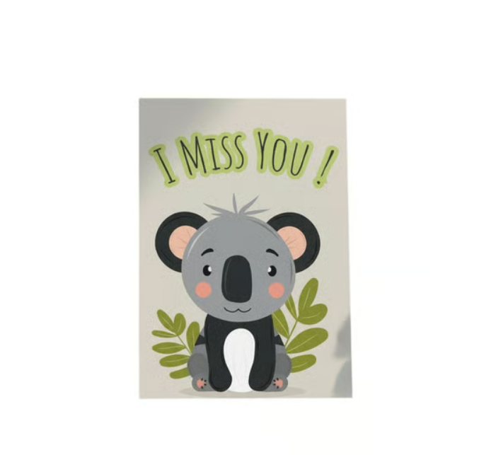 Mad Over Print I Miss You Greeting Card
