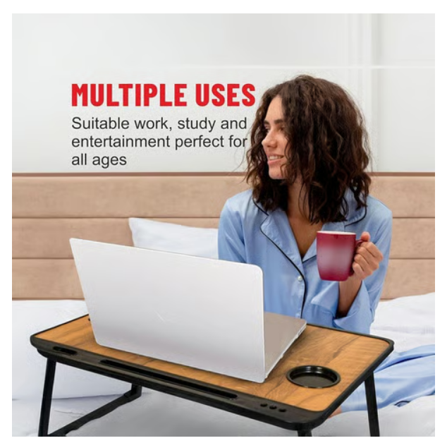 Foldable Laptop Table (Light Brown)
