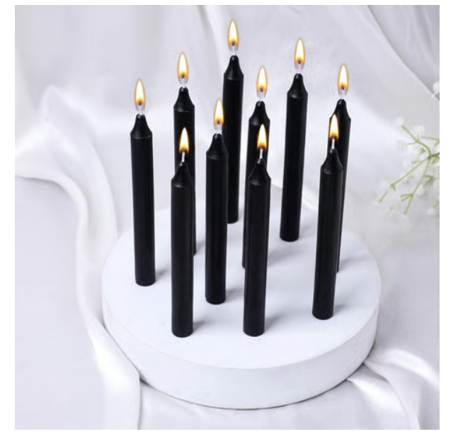 Stick Candle (Black) by Auradecor 10 Piece