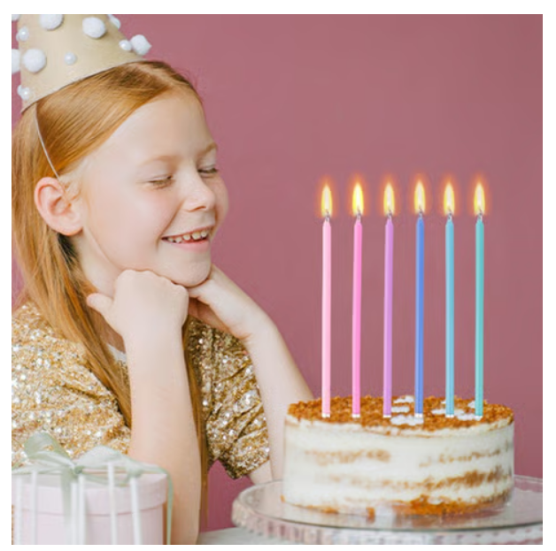 Neon Rainbow Cake Candle (Multicolor) Party Propz