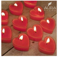 Heart Shape Tea Light Candles (Rose, Red) by Auradecor 10 piece