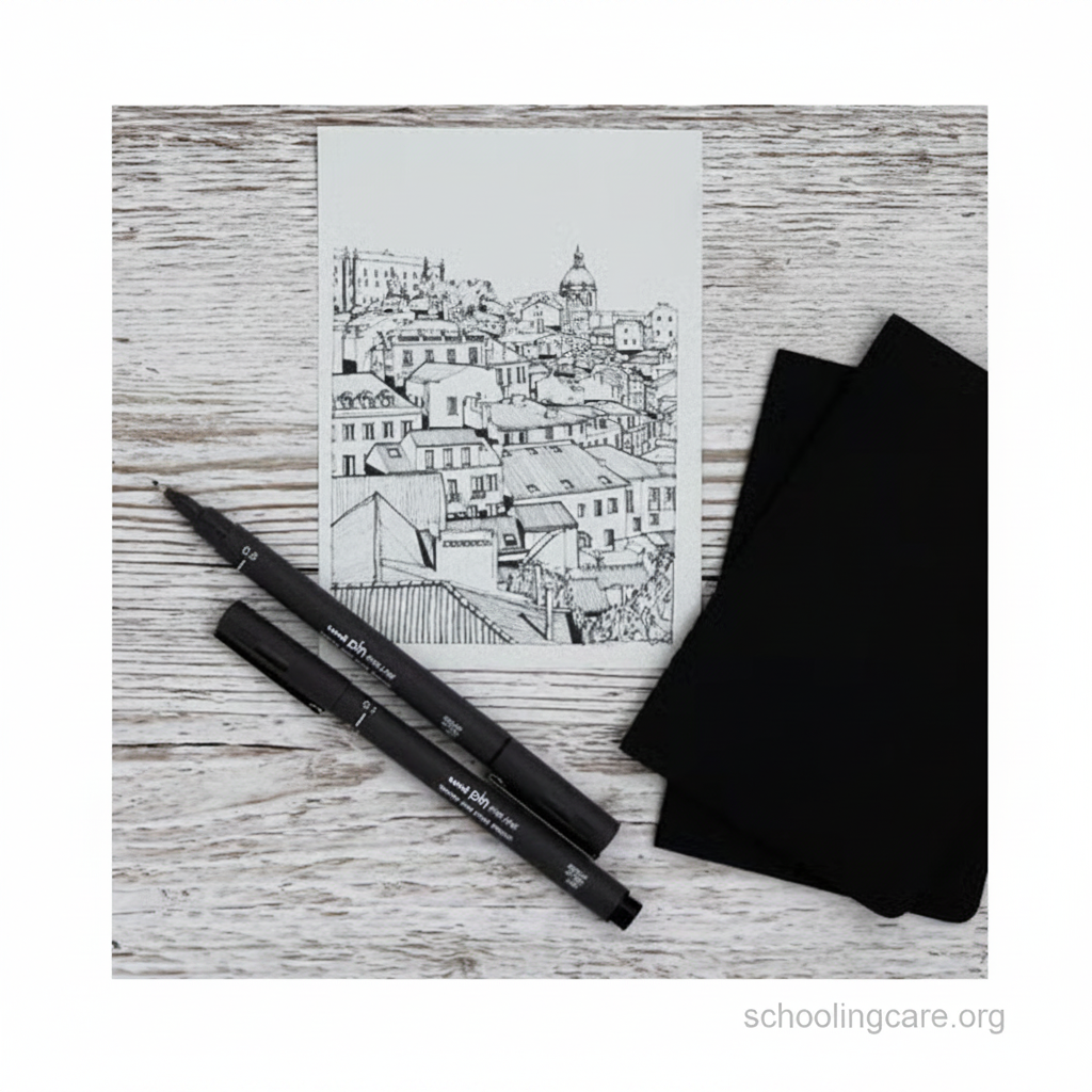  Uniball PIN 200 black brush fineliner drawing pen for sketching and illustration by SchoolingCare
