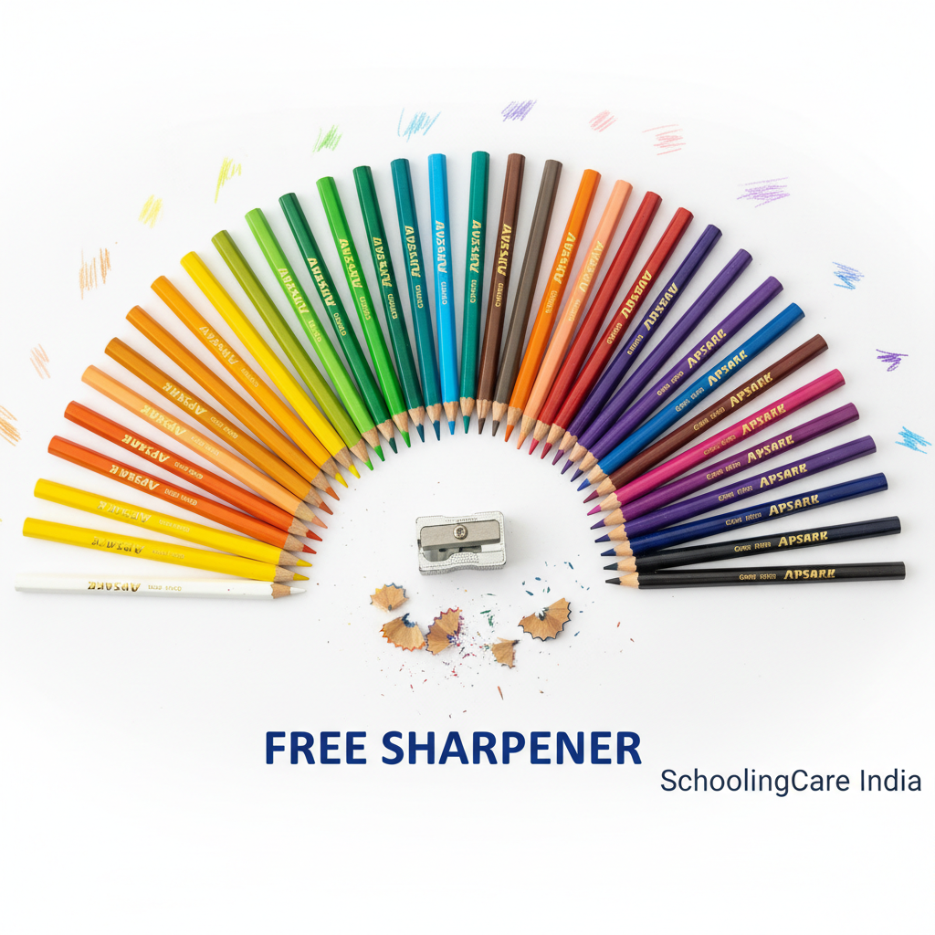 Apsara Colourful Pencils Flat Lay