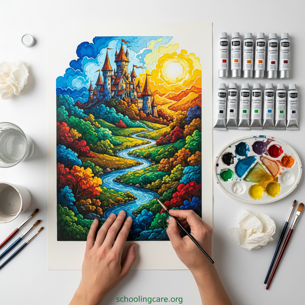 Brustro Gouache Tubes - Lifestyle Shot by SchoolingCare  
