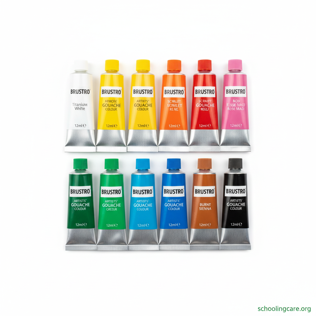 Brustro Gouache Tubes - Product Shot by Schoolingcare online Stationary store Buy Now Online