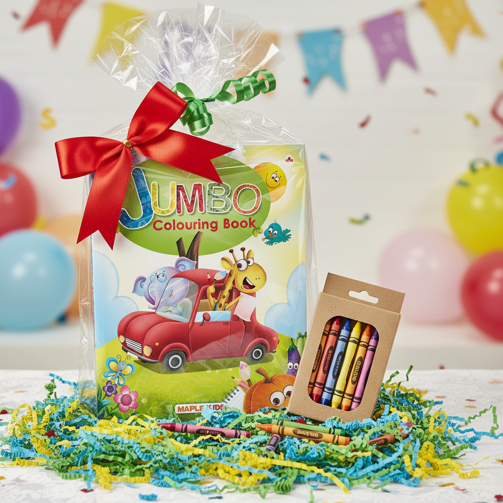 Jumbo colouring book arranged in a colourful children’s gift pack by SchoolingCare Stationary Store