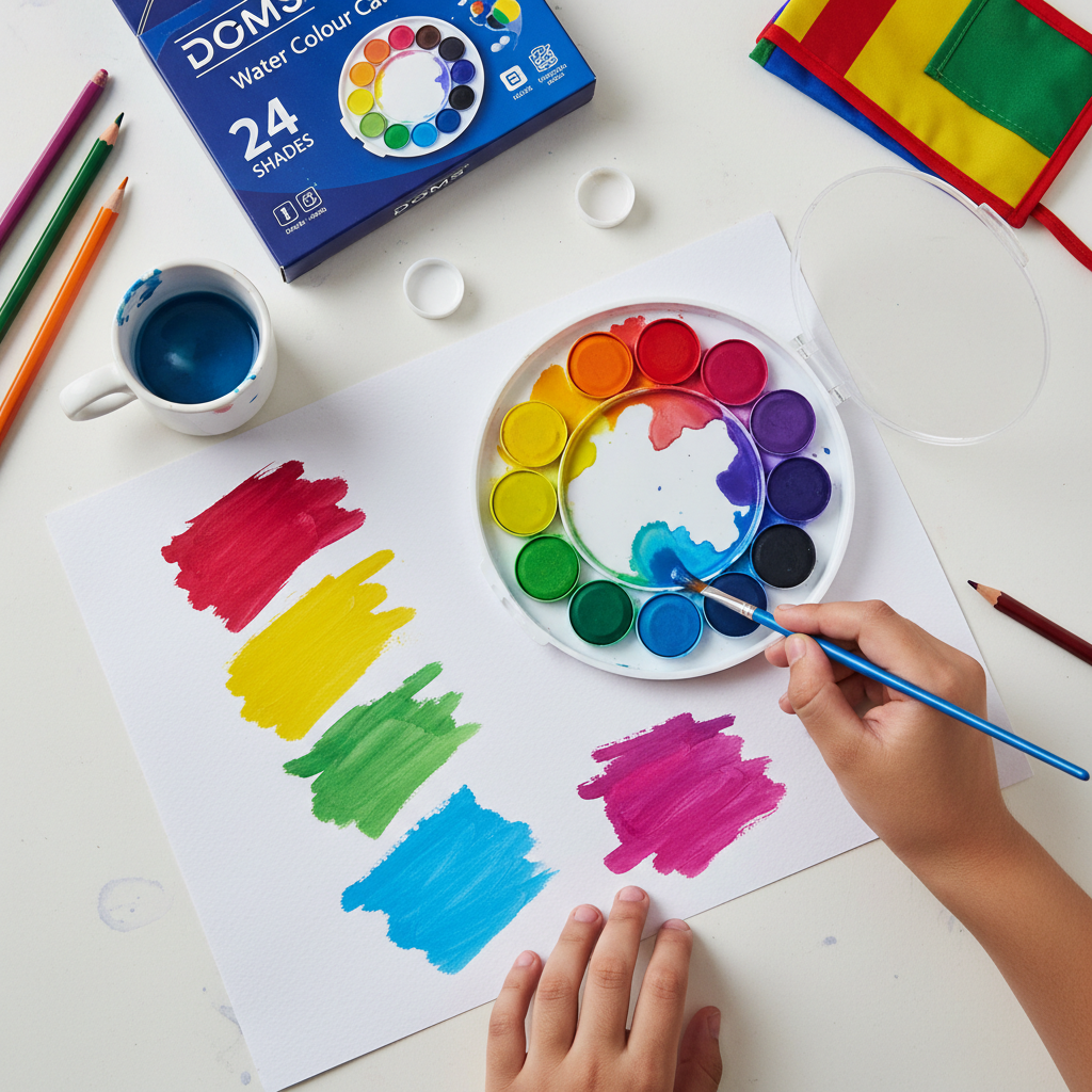 DOMS 24 Shades Water Colour Cakes - by SchoolingCare