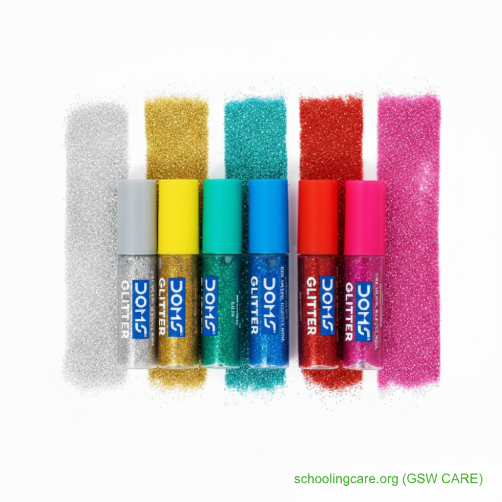 DOMS Glitter Glue - Swatches- Order Now at SchoolingCare Stationary store Online