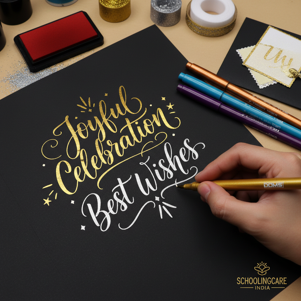DOMS Metallic Markers Dark Paper