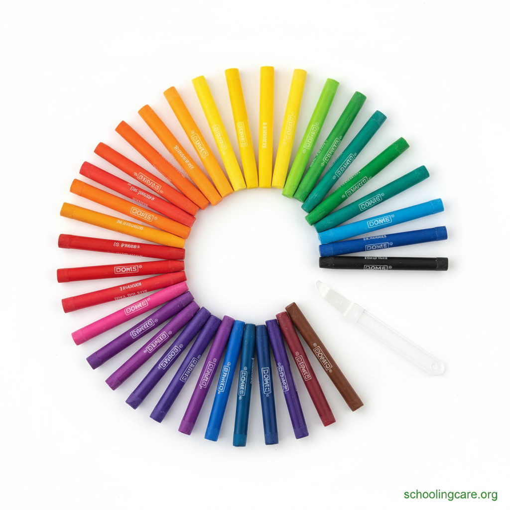 DOMS Oil Pastels 25 - Product Shot by SchoolingCare Stationary store Online