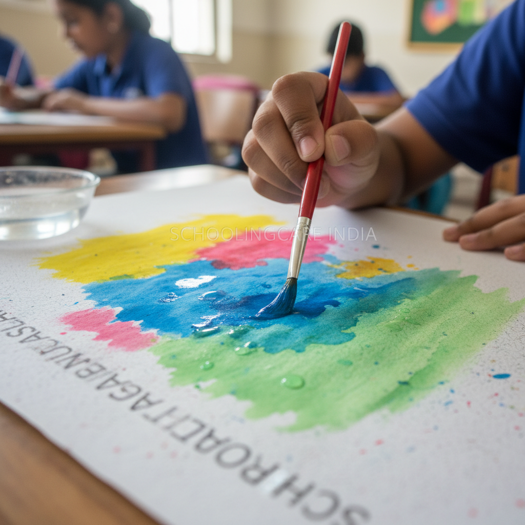 DOMS Watercolor Pencils dry lines wet brush blending watercolour wash effect vibrant pigment school art - Schoolingcare