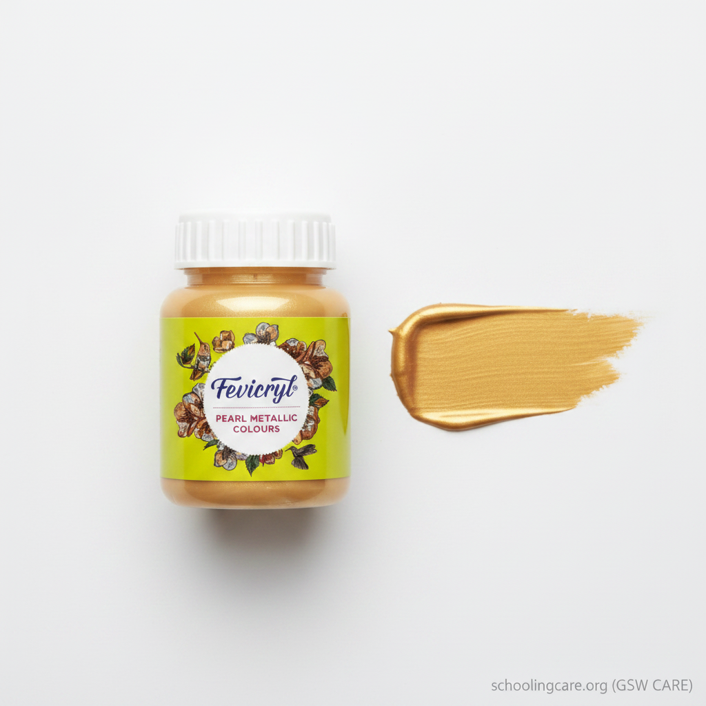 Fevicryl Pearl Golden - Flat Lay- Order Now at SchoolingCare Stationary store Online