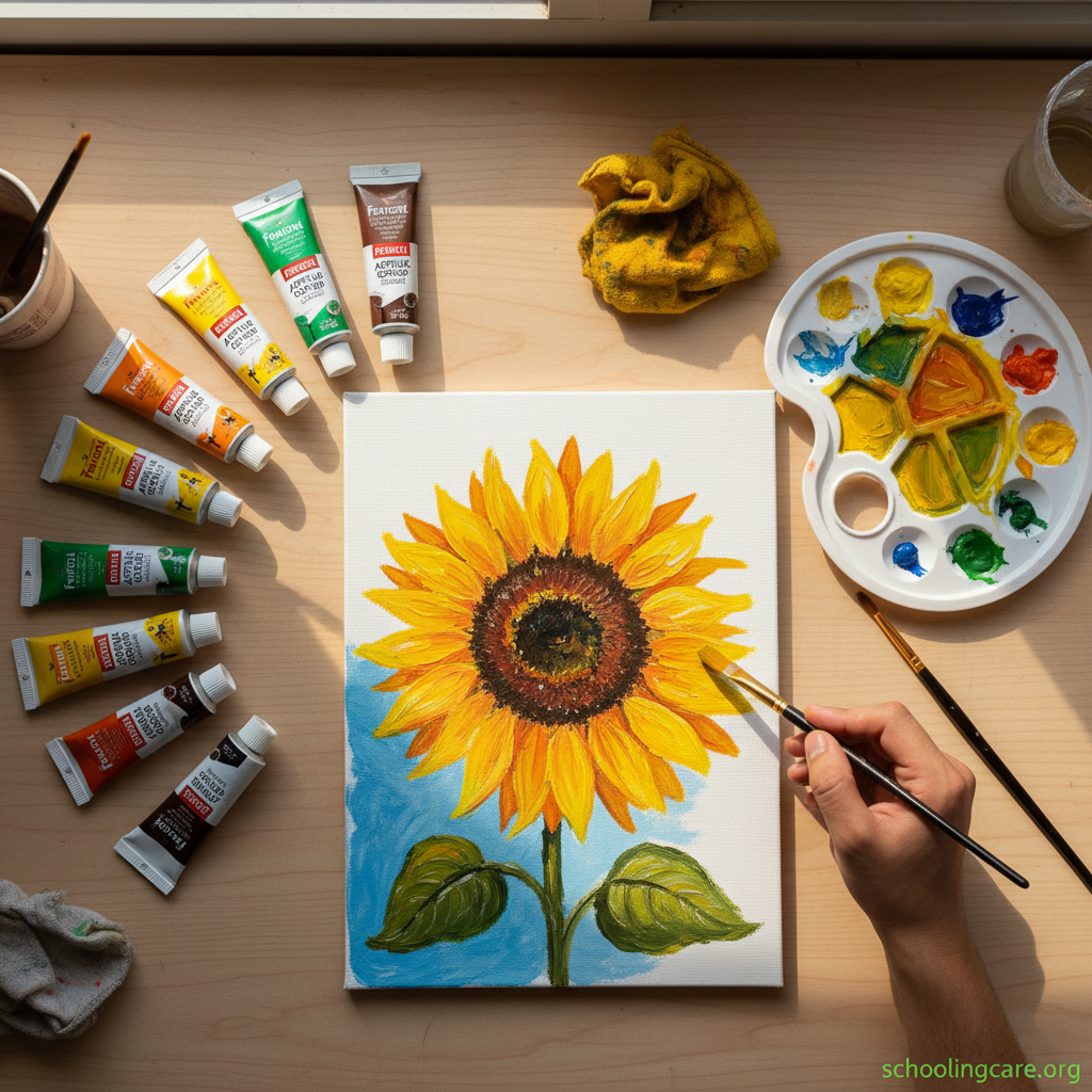 Fevicryl Sunflower Set - Lifestyle Shot by SchoolingCare Stationary store Online