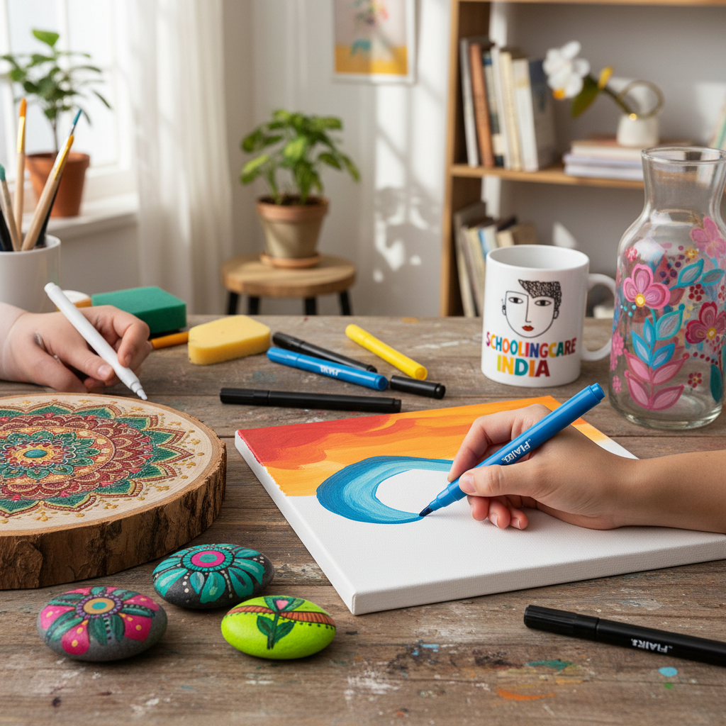 Flair Acrylic Paint Markers canvas wood rock painting glass ceramic DIY home decor vibrant opaque - Schoolingcare