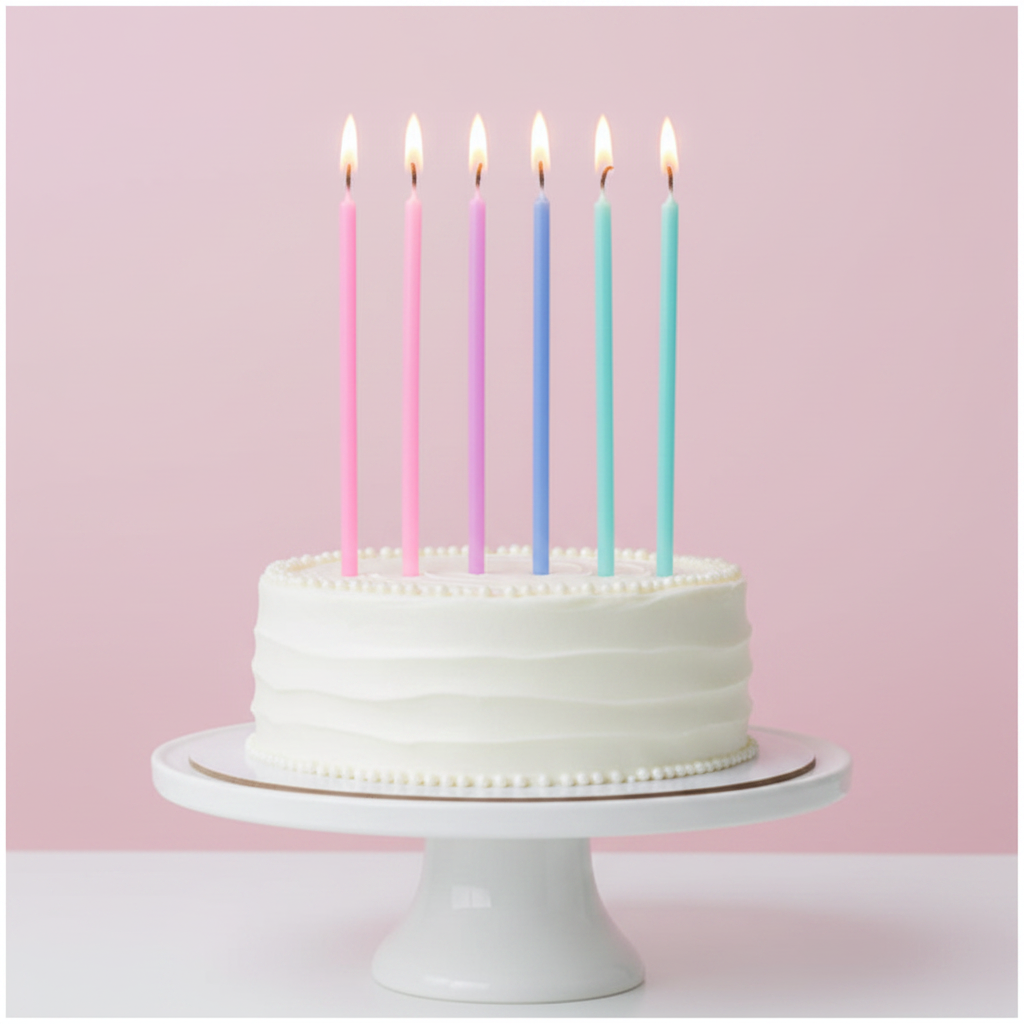  Party Propz neon rainbow cake candle multicolor for birthday celebrations