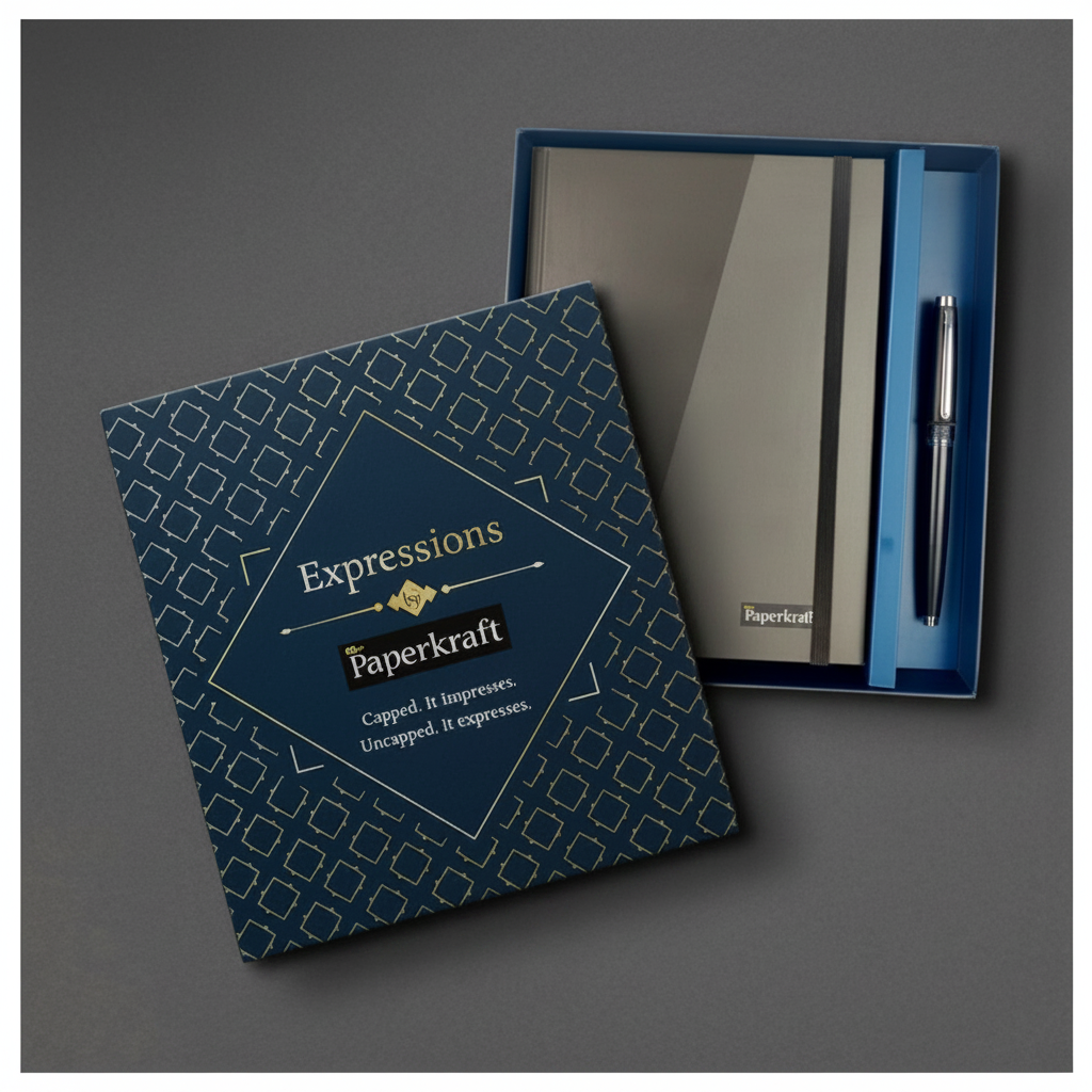  Paperkraft Expressions gift set with notebook blue and black for corporate gifting