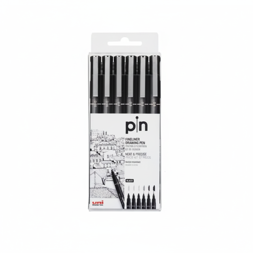  Uniball PIN 200 black brush fineliner drawing pen for sketching and illustration