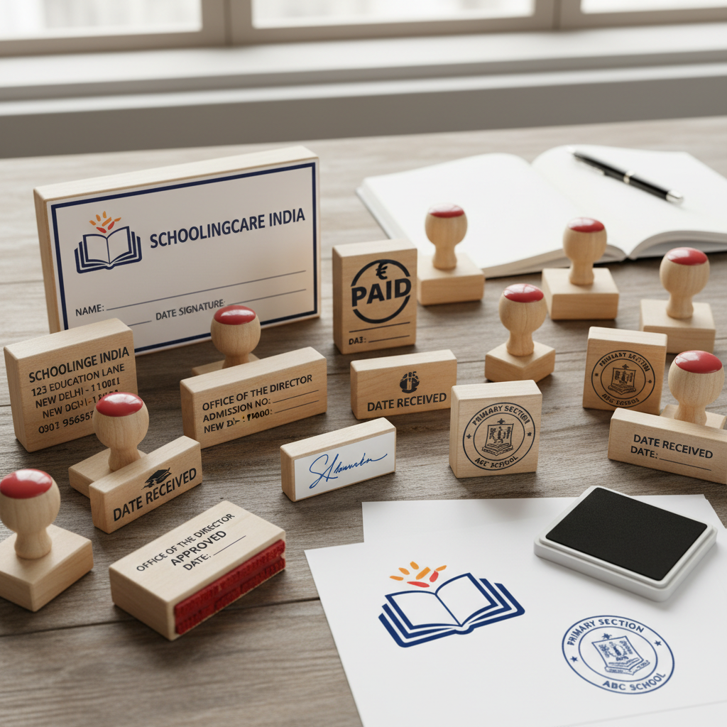 Various custom stamps collection business company school address signature date received paid - Schoolingcare