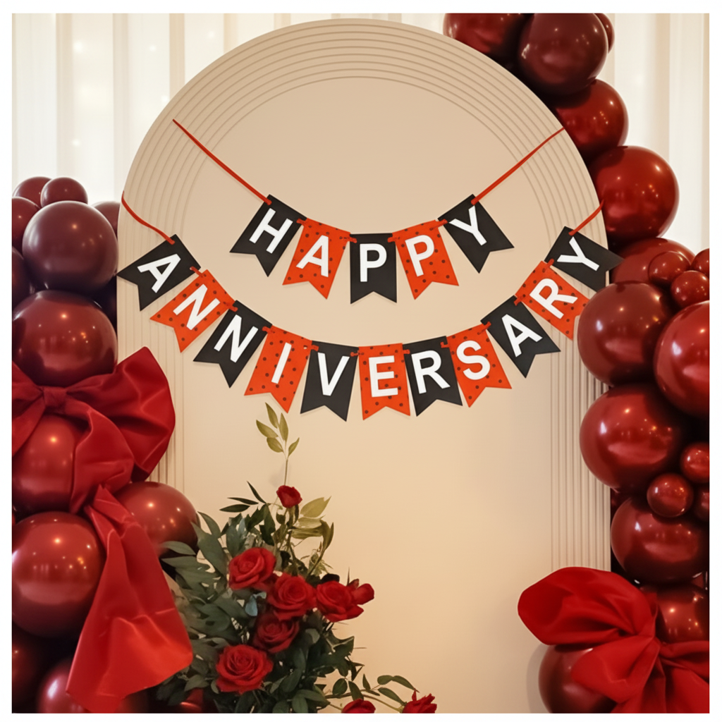  Happy anniversary banner for party and celebration decoration