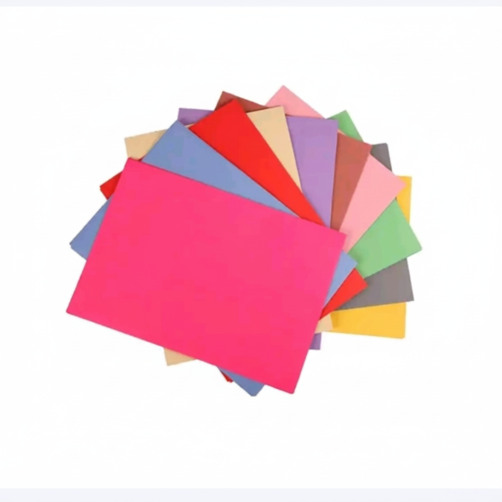 Close detail of colourful A4 craft paper layers and crisp edges by SchoolingCare Stationary Store