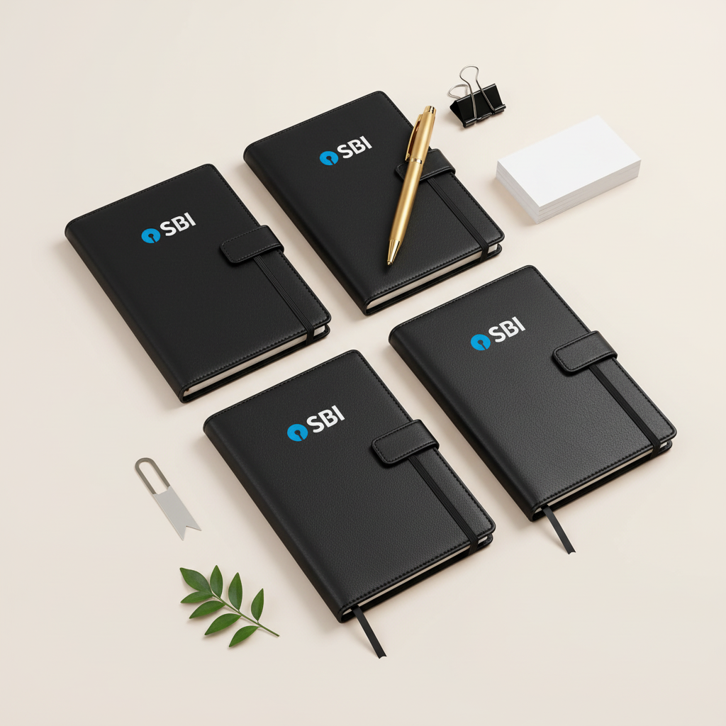Corporate gifting diaries arranged with office stationery