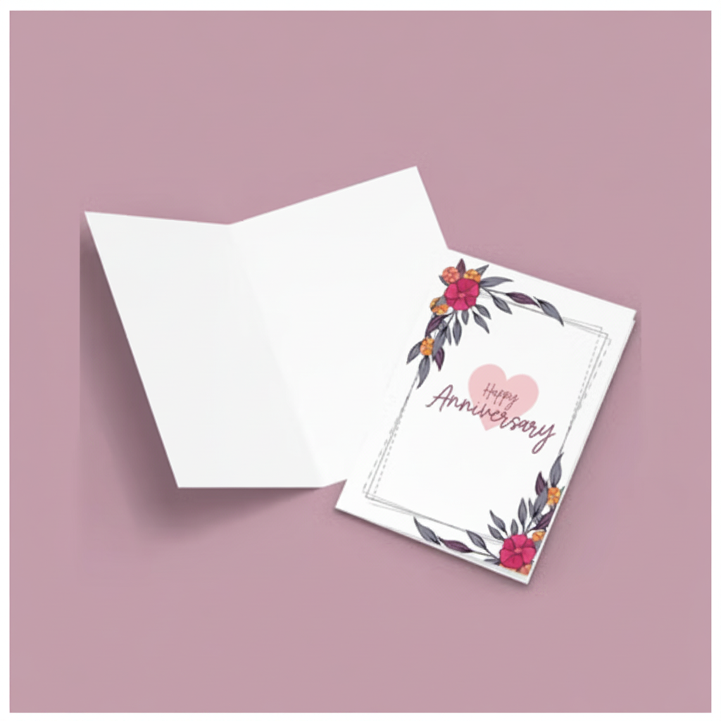 Mad Over Print floral anniversary greeting card for couples and celebrations