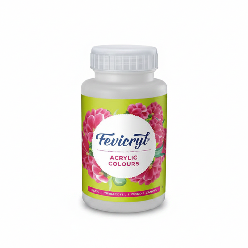  Fevicryl acrylic colour white 200ml bottle for canvas painting and craft
