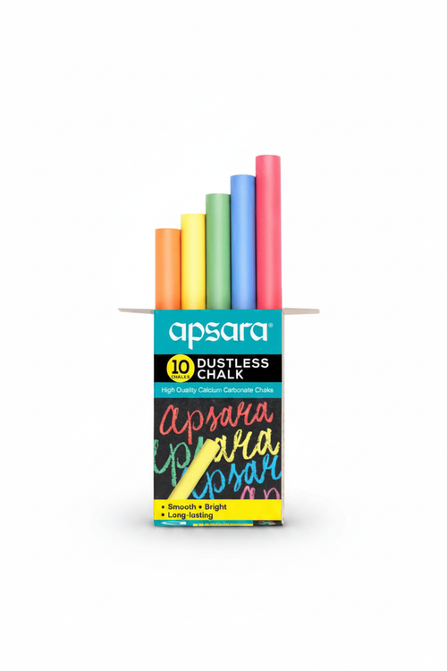 Apsara Coloured Dustless Chalk Multicolour 10 Piece