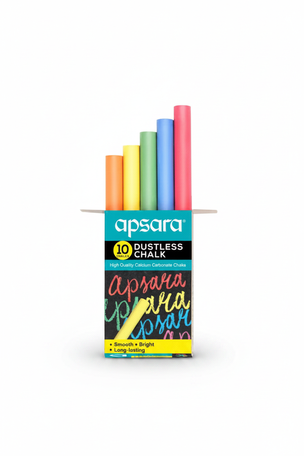 Apsara Coloured Dustless Chalk Multicolour 10 Piece