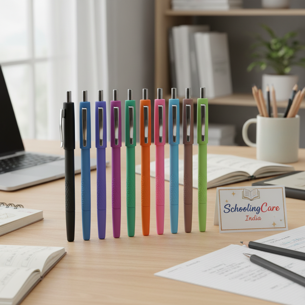 Luxor Fine Writer Roller Pen set of 10 comfortable grip ergonomic students professionals office desk - Schoolingcare