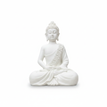 White meditating Buddha statue on a clean white background - by SchoolingCare Stationary Store