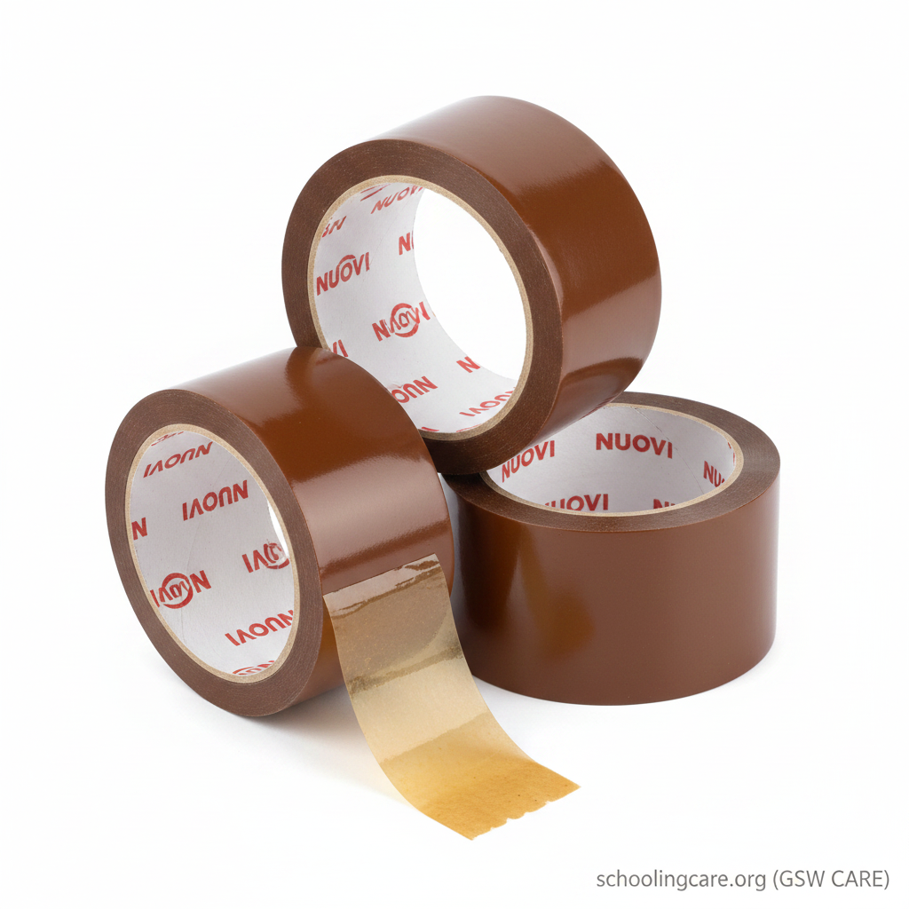 Nuovi BOPP Brown Tape - 3 Rolls- Order Now at SchoolingCare Stationary store Online
