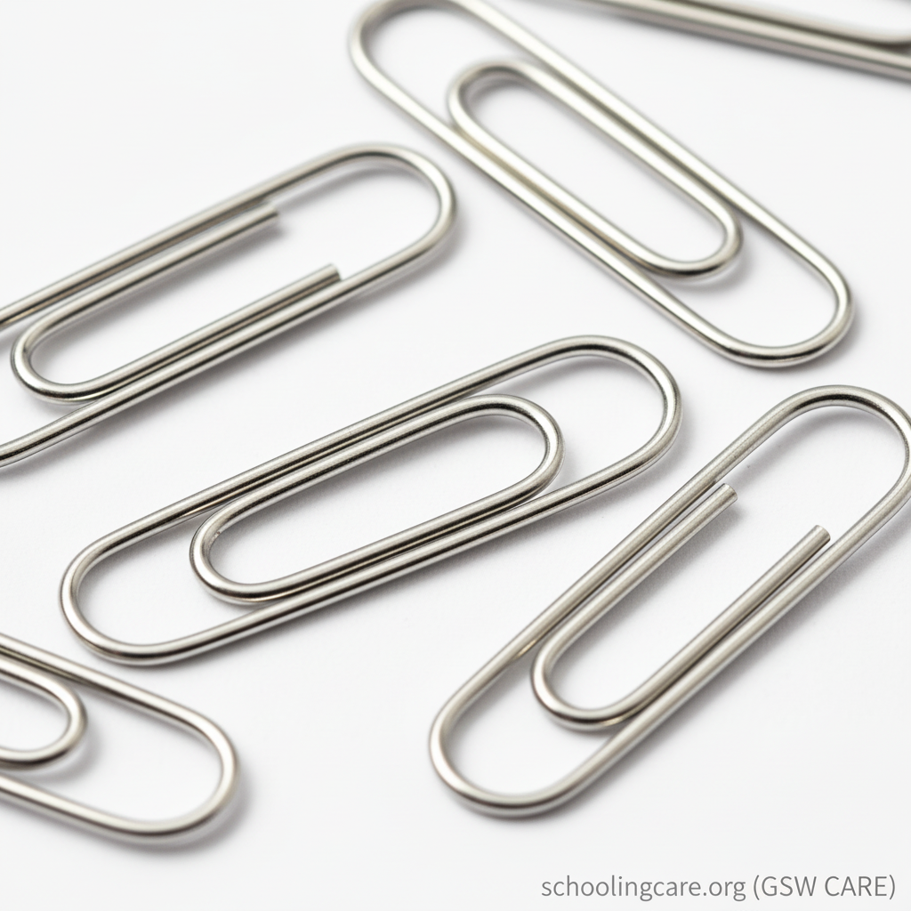 Paper Clips - Close-up- Order Now at SchoolingCare Stationary store Online