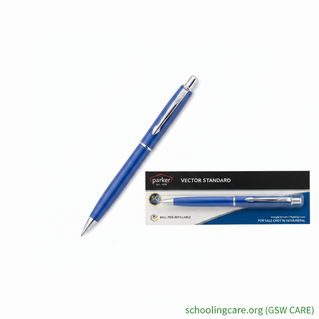 Parker Vector Blue BP - Flat Lay- Order Now at SchoolingCare Stationary store Online